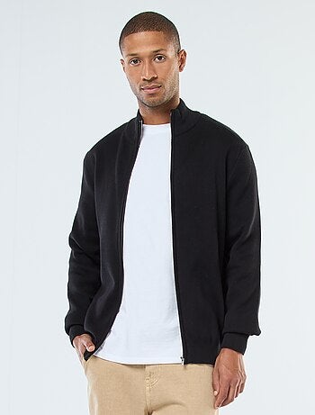 Effen vest met rits en opstaande kraag