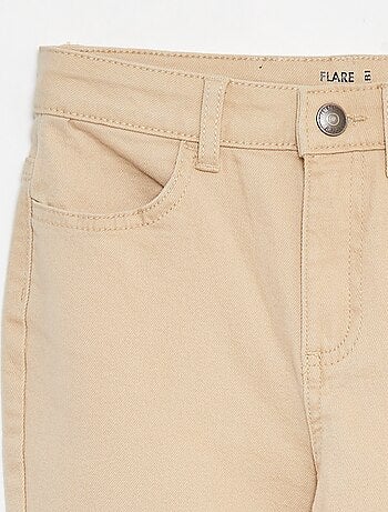 Flared broek van keperstof met verstelbare taille
