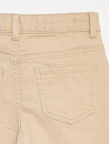 Flared broek van keperstof met verstelbare taille
