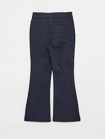 Flared broek van keperstof met verstelbare taille