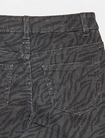 Flared broek van keperstof met verstelbare taille