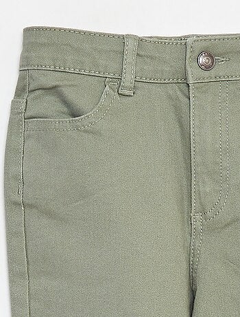 Flared broek van keperstof met verstelbare taille