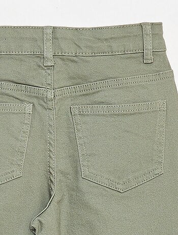 Flared broek van keperstof met verstelbare taille