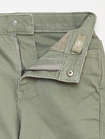 Flared broek van keperstof met verstelbare taille