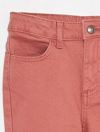 Flared broek van keperstof met verstelbare taille