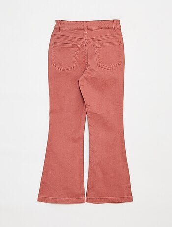 Flared broek van keperstof met verstelbare taille