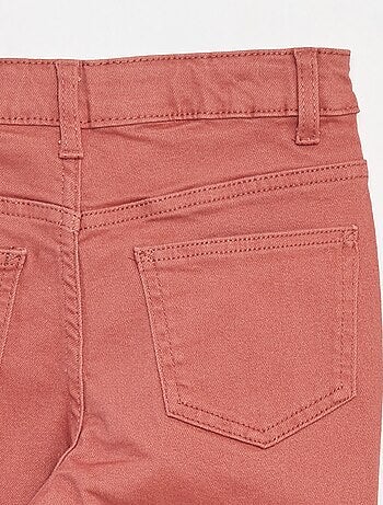 Flared broek van keperstof met verstelbare taille