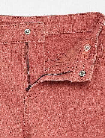 Flared broek van keperstof met verstelbare taille