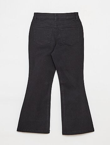 Flared broek van keperstof met verstelbare taille