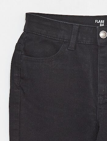 Flared broek van keperstof met verstelbare taille