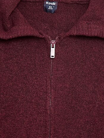 Gebreid vest met capuchon en gemêleerd effect