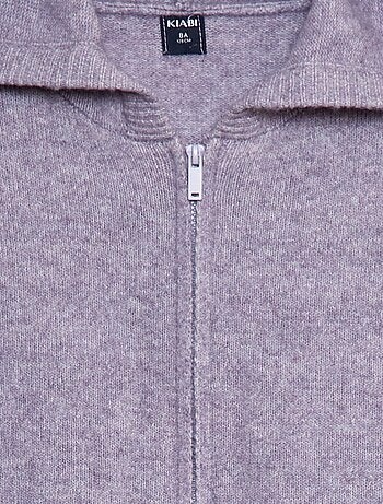 Gebreid vest met capuchon en gemêleerd effect