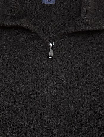 Gebreid vest met capuchon en gemêleerd effect