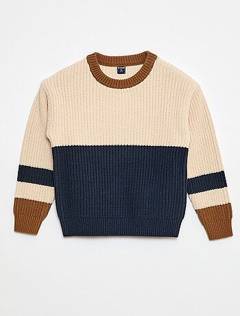 Gebreide trui met color block