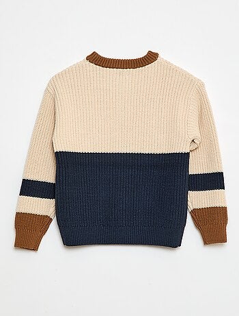 Gebreide trui met color block