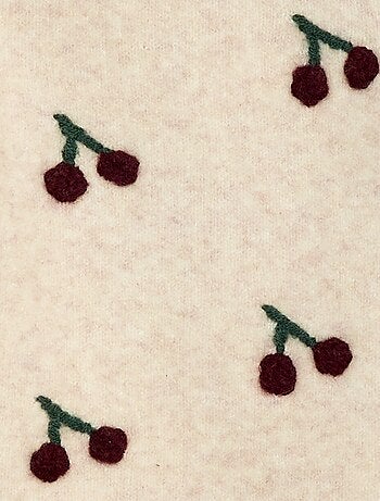 Gebreide trui met kersenmotiefje in reliëf