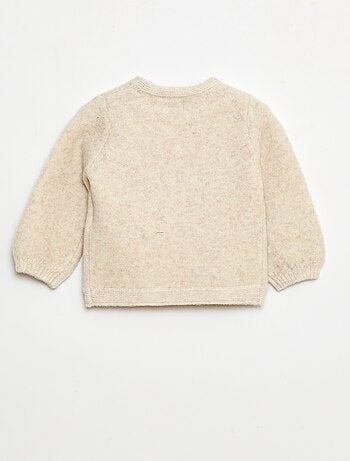 Gebreide trui met kersenmotiefje in reliëf