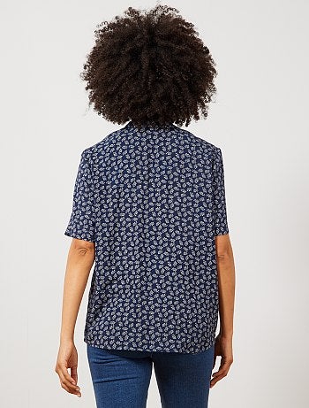 Geknoopte blouse met print - Kiabi