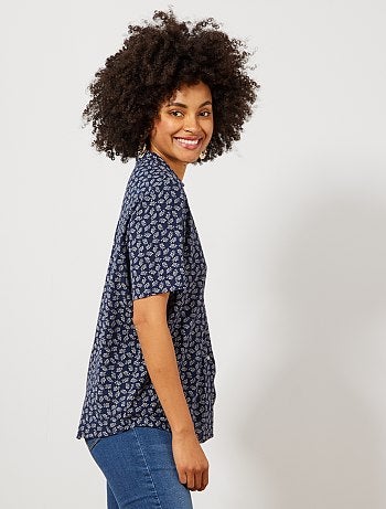 Geknoopte blouse met print - Kiabi