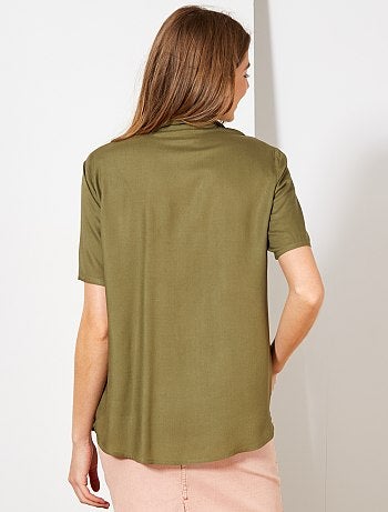 Geknoopte blouse met print - Kiabi