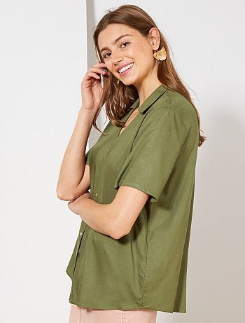 Geknoopte blouse met print - Kiabi