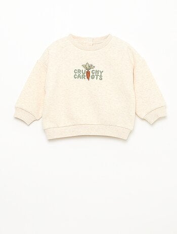 Gemêleerde sweater met zachte velours binnenkant