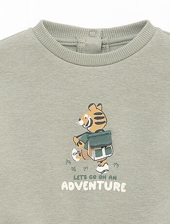 Gemêleerde sweater met zachte velours binnenkant