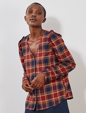 Damesmode maat 34-48 - Geruite blouse - Kiabi