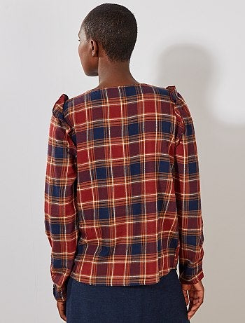 Damesmode maat 34-48 - Geruite blouse - Kiabi