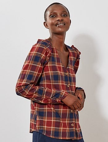 Damesmode maat 34-48 - Geruite blouse - Kiabi