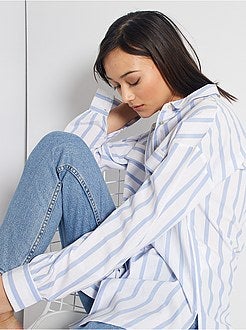 Gestreept blouse van zuiver katoen - Kiabi