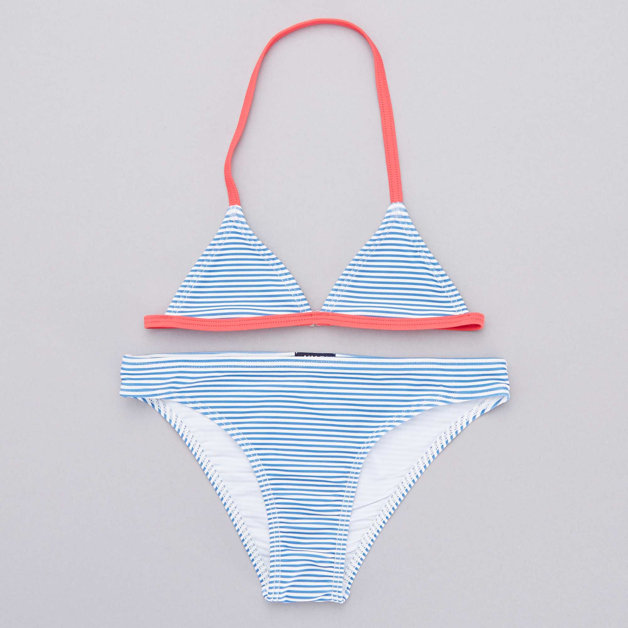Gestreepte bikini Kinderkleding meisjes WIT Kiabi 5,40€