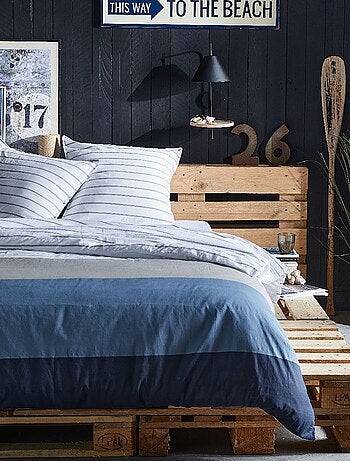 Gestreepte dekbedset - Voor 2-persoonsbed