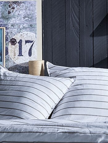 Gestreepte dekbedset - Voor 2-persoonsbed