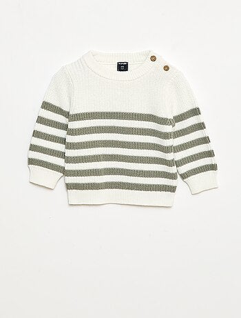 Gestreepte, katoenen trui