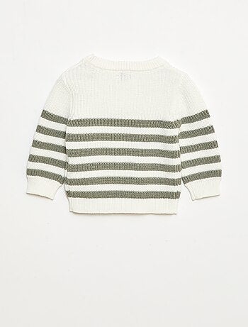 Gestreepte, katoenen trui