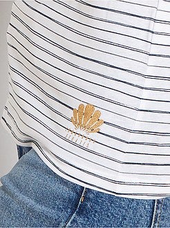 Gestreepte mouwloze top 'Longboard Stories' - Kiabi