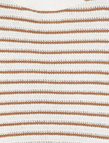 Gestreepte trui met knoopsluiting achteraan