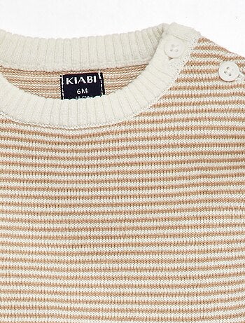 Gestreepte trui met ronde hals