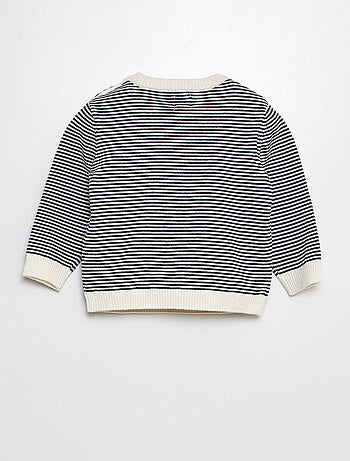 Gestreepte trui met ronde hals