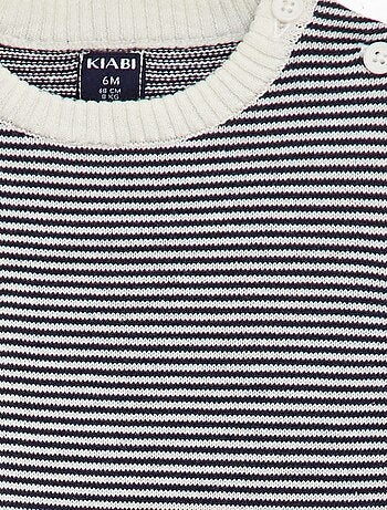 Gestreepte trui met ronde hals