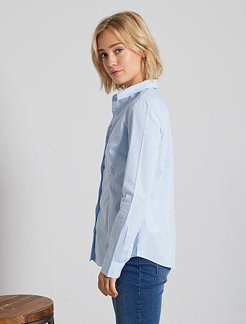 Getailleerde blouse van stretch katoen - Kiabi