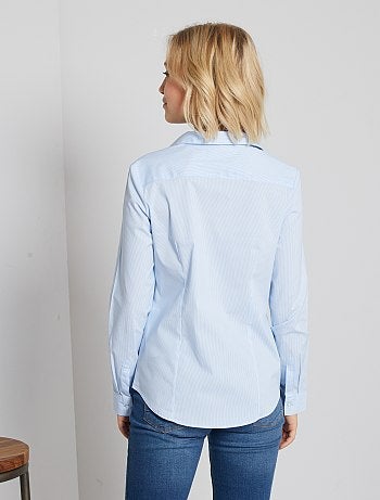 Getailleerde blouse van stretch katoen - Kiabi