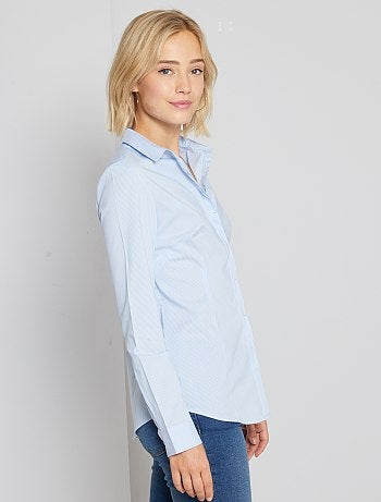 Getailleerde blouse van stretch katoen - Kiabi