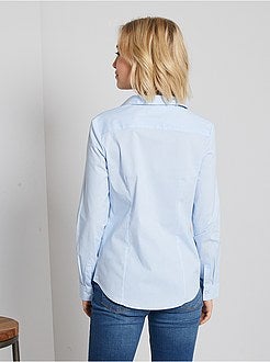 Getailleerde blouse van stretch katoen - Kiabi