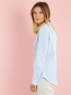 Getailleerde blouse van stretch katoen - Kiabi