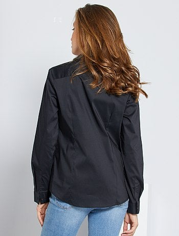 Getailleerde blouse van stretch katoen - Kiabi