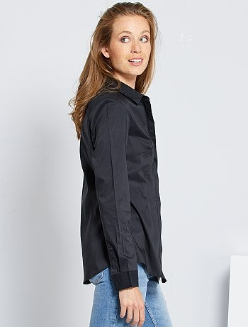 Getailleerde blouse van stretch katoen - Kiabi