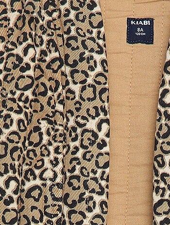 Gewatteerd, mouwloos vestje met luipaardprint