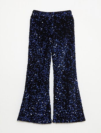 Glanzende broek, flared fit